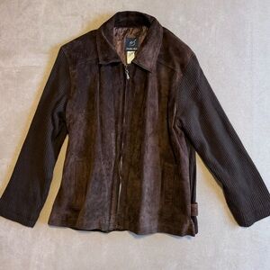 Studio Blue Vintage Women’s Genuine Leather Suede Brown Jacket Sz L